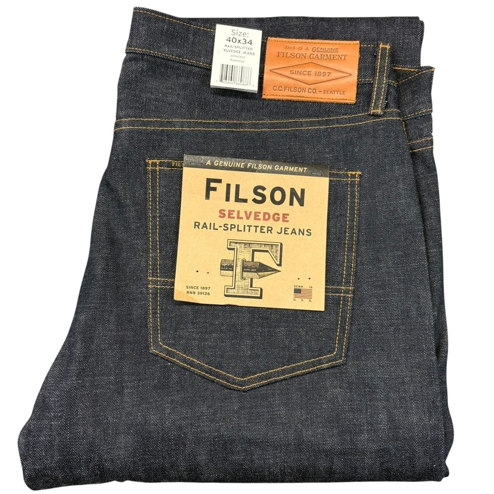 CC Filson Rail Splitter Jeans Selvedge Mens 40 x 34 Denim Raw Indigo‎ NWT